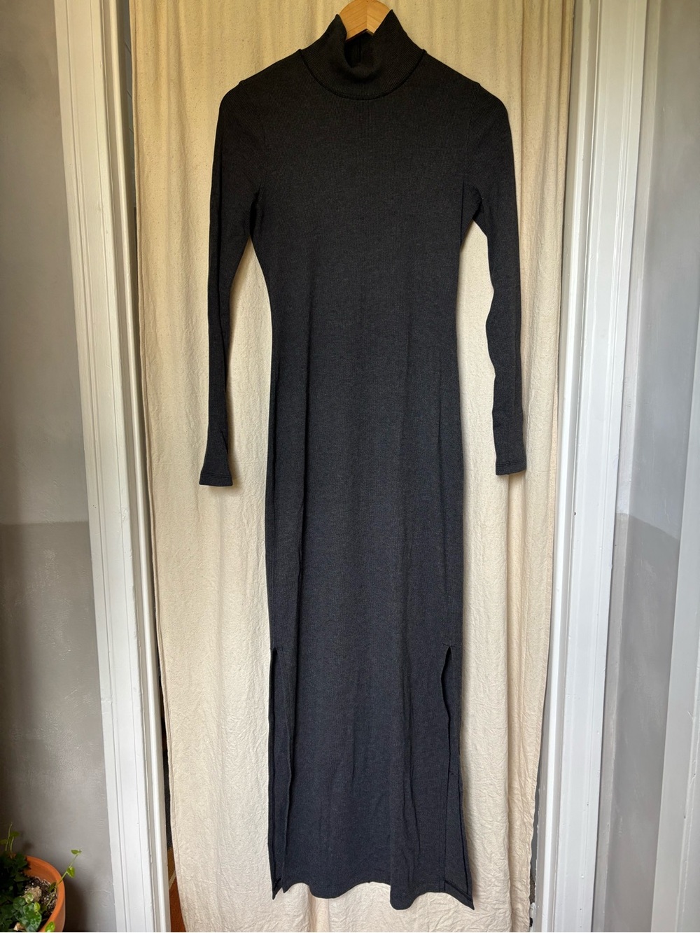 lululemon athletica Black Long Sleeve Maxi Turtleneck Dress